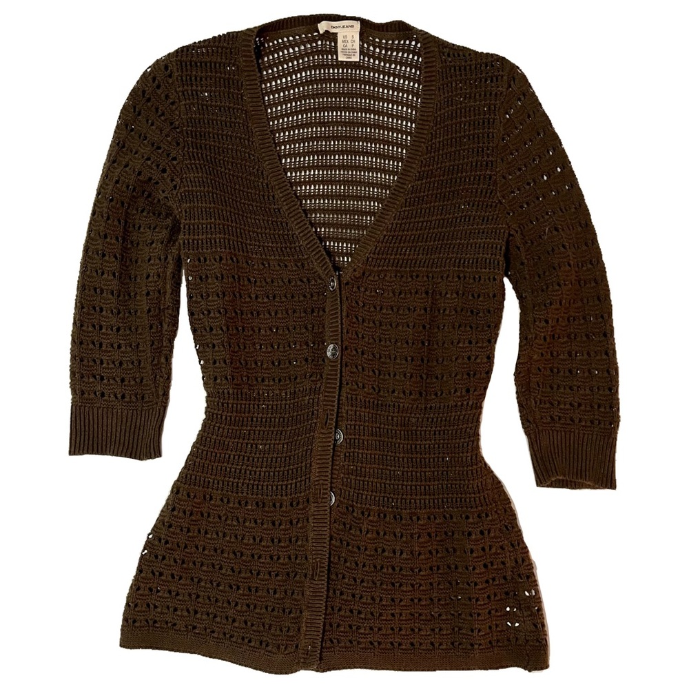 DKNY Jeans | Half Sleeves Brown Cardigan